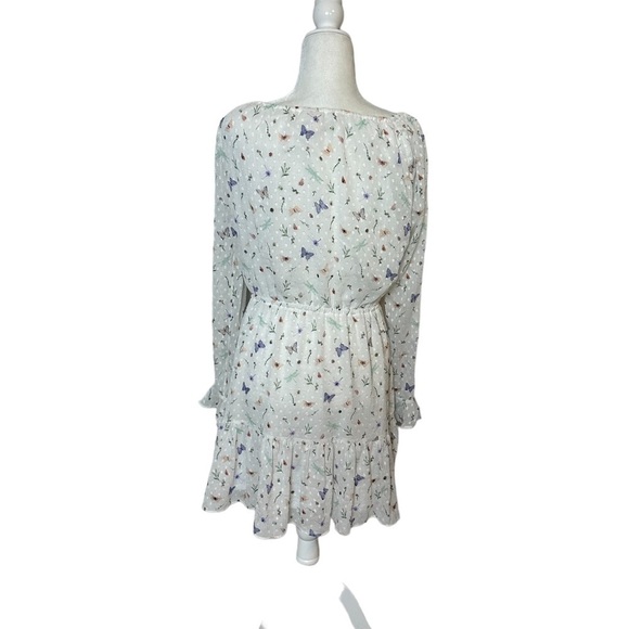 H&M Divided MIDI Butterfly Multi Colored White SZ 10 Feminine Cottagecore Fairy - Picture 2 of 13